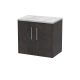 600mm Wall Hung 2 Door Vanity & Worktop - Hudson Reed JNU2623LBG Brown, Brown colour ,image 1