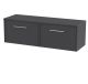 1200mm Wall Hung 2 Drawer Vanity & Worktop - Hudson Reed JNU2222W2 Grey, Grey colour ,image 1