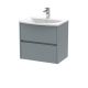 600mm Wall Hung 2 Drawer Unit & Basin 4 - Nuie HAV2304G Grey, Grey colour ,image 1