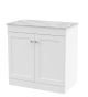 800mm Floor Standing 2-Door Vanity with Marble Top - Nuie CLC126GMT White, White colour ,image 1