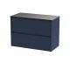 800mm Wall Hung 2-Drawer Unit & Laminate Worktop - Nuie HAV2906LSB Blue
