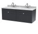 1200mm Wall Hung 2 Drawer Vanity & Marble Top - Nuie CLC1494GR2 Black, Black colour ,image 1