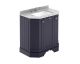 750mm 3-Door Angled Unit & Marble Top 3TH - Hudson Reed LOF313 Twilight Blue, Blue colour ,image 1