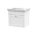 500mm Wall Hung 1 Drawer Vanity & Basin 0TH - Nuie CLC191H White, White colour ,image 1