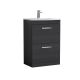 600mm Floor Standing Vanity With Basin 4 - Nuie ATH033G Charcoal Black, Hacienda Black colour ,image 1