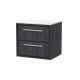 600mm Wall Hung 2-Drawer Vanity with Marble Worktop - Hudson Reed LIL2224WMT Grey, Grey colour ,image 1