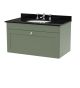800mm Wall Hung 1 Drawer Vanity & Marble Top 3TH - Nuie CLC896BR3 Green, Green colour ,image 1