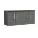 1200mm Wall Hung 4-Door Vanity & Laminate Worktop - Nuie ARN523LSB2 Grey, Grey colour ,image 1
