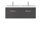 1200mm Wall Hung Cabinet With Double Basin - Nuie ATH077C Gloss Grey, Grey colour ,image 1