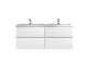 1200 Wall Hung 4 Drawer Vanity & Double Basin - Hudson Reed URB104F White, White colour ,image 1