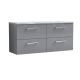 1200mm Wall Hung 4-Drawer Vanity & Laminate Worktop - Nuie ARN2224LBG2 Grey, Grey colour ,image 1