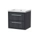 600mm Wall Hung 2-Drawer Vanity with Basin - 0 Tap Hole - Hudson Reed LIL2224K Grey, Grey colour ,image 1
