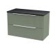 800mm Wall Hung 2 Drawer Vanity & Laminate Top - Hudson Reed DFF895LSB Green, Green colour ,image 1