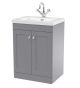 600mm Floor Standing 2-Door Vanity with Basin - 1 Tap Hole - Nuie CLC225L Grey, Grey colour ,image 1