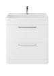 Floor Standing 800mm Cabinet & Basin - Hudson Reed SOL103 Pure White, White colour ,image 1