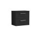 600mm Wall Hung 2 Drawer Vanity & Worktop - Nuie ARN624W Black, Black colour ,image 1