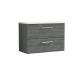 800mm Wall Hung 2 Drawer Vanity & Laminate Top - Nuie ARN526LSW Grey, Grey colour ,image 1