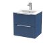 500mm Wall Hung 2 Drawer Vanity & Basin 2 - Hudson Reed DFF392B Blue, Blue colour ,image 1