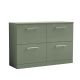1200mm Floor Standing 4 Drawer Vanity & Worktop - Nuie ARN833W2 Green, Green colour ,image 1