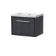 600mm Wall Hung Single Drawer Vanity with Basin - 0 Tap Hole - Hudson Reed LIL2222K Grey, Grey colour ,image 1