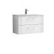 800mm Wall Hung 2 Drawer Vanity & Basin 4 - Nuie DPF195G White, White colour ,image 1