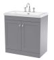 800mm Floor Standing 2-Door Vanity with Basin - 3 Tap Hole - Nuie CLC226M Grey, Grey colour ,image 1