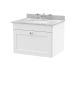 600mm Wall Hung 1 Drawer Vanity & Marble Top 3TH - Nuie CLC194GR3 White, White colour ,image 1