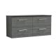 1200mm Wall Hung 4-Drawer Vanity & Laminate Worktop - Nuie ARN524LSB2 Grey, Grey colour ,image 1