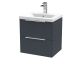 500mm Wall Hung 2 Drawer Vanity & Basin 1 - Hudson Reed DFF1492A Black, Black colour ,image 1