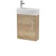 440mm Wall Hung 1 Door Unit & 1TH Basin RH - Hudson Reed JNU1861R Oak, Oak colour ,image 1