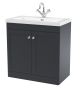 800mm Floor Standing 2-Door Vanity with Basin - 1 Tap Hole - Nuie CLC1426L Black, Black colour ,image 1
