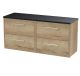 1200 Wall Hung 4-Drawer Vanity & Laminate Worktop - Hudson Reed JNU1824LSB2 Oak, Oak colour ,image 1