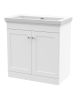 800mm Floor Standing 2 Door Vanity & Basin 0TH - Nuie CLC126H White, White colour ,image 1