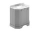 750mm 3-Door Angled Unit & Marble Top 3TH - Hudson Reed LOF214 Storm Grey, Grey colour ,image 1