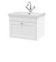 600mm Wall Hung 1-Drawer Vanity with Basin - 1 Tap Hole - Nuie CLC194E White, White colour ,image 1