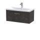 800mm Wall Hung 1 Drawer Vanity & Basin 1 - Hudson Reed JNU2625A Brown, Brown colour ,image 1