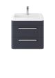 Wall Hung 600mm Cabinet & Ceramic Basin - Hudson Reed SOL302A Indigo Blue, Blue colour ,image 1
