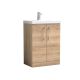 600mm Floor Standing 2-Door Vanity & Basin 1 - Nuie ARN3003A Oak, Oak colour ,image 1