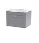 600mm Wall Hung 1-Drawer Vanity with Marble Top - Nuie CLC294CMT Grey, Grey colour ,image 1