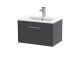 600mm Wall Hung Single Drawer Vanity & Basin 2 - Hudson Reed JNU2222B Grey, Grey colour ,image 1