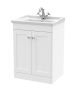 600mm Floor Standing 2 Door Vanity & Basin 1TH - Nuie CLC125F White, White colour ,image 1