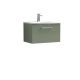 600mm Wall Hung 1 Drawer Vanity & Basin 4 - Nuie ARN822G Green, Green colour ,image 1