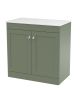 800mm Floor Standing 2-Door Vanity with Marble Top - Nuie CLC826WMT Green, Green colour ,image 1