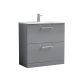 800mm Floor Standing 2 Drawer Vanity & Basin 2 - Nuie ARN2235B Grey, Grey colour ,image 1