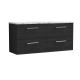 1200mm Wall Hung 4-Drawer Vanity & Laminate Worktop - Nuie ARN624LCM2 Black