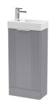 400mm Floor Standing Cabinet & Basin - Nuie FLT220 Grey, Grey colour ,image 1