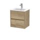 500mm Wall Hung 2 Drawer Unit & Basin 2 - Nuie HAV802B Oak, Oak colour ,image 1