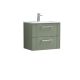600mm Wall Hung 2 Drawer Vanity & Basin 2 - Nuie DPF893B Green, Green colour ,image 1