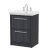 600mm Floor Standing 2-Drawer Vanity with Basin - 3 Tap Hole - Hudson Reed LIL2233B Grey, Grey colour 0