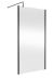 1100mm Outer Framed Wetroom Screen with Support Bar - Hudson Reed WRSOBP11 Matt Black, Black colour ,image 1
